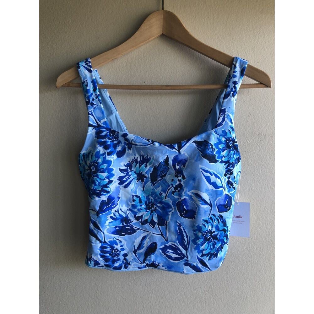 NEW Andie Swim The Siren Tank Top Blue Bluf Size Medium